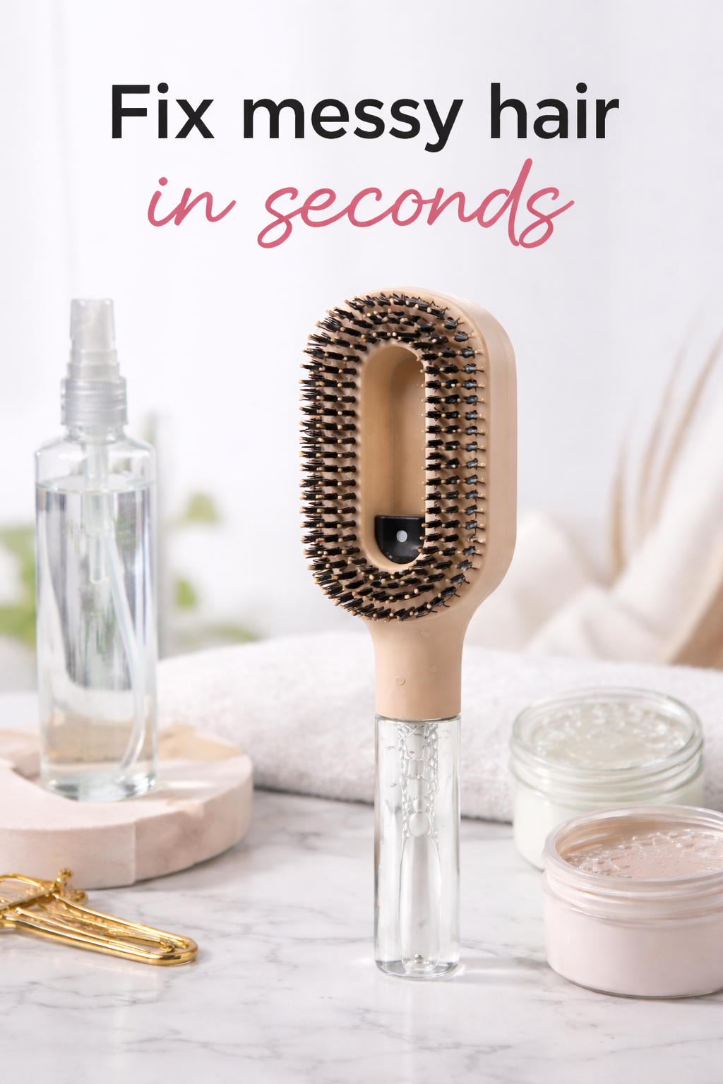 SleekComb Pro™ | 2-in-1 Spray Hair Brush for Smooth & Frizz-Free Styling